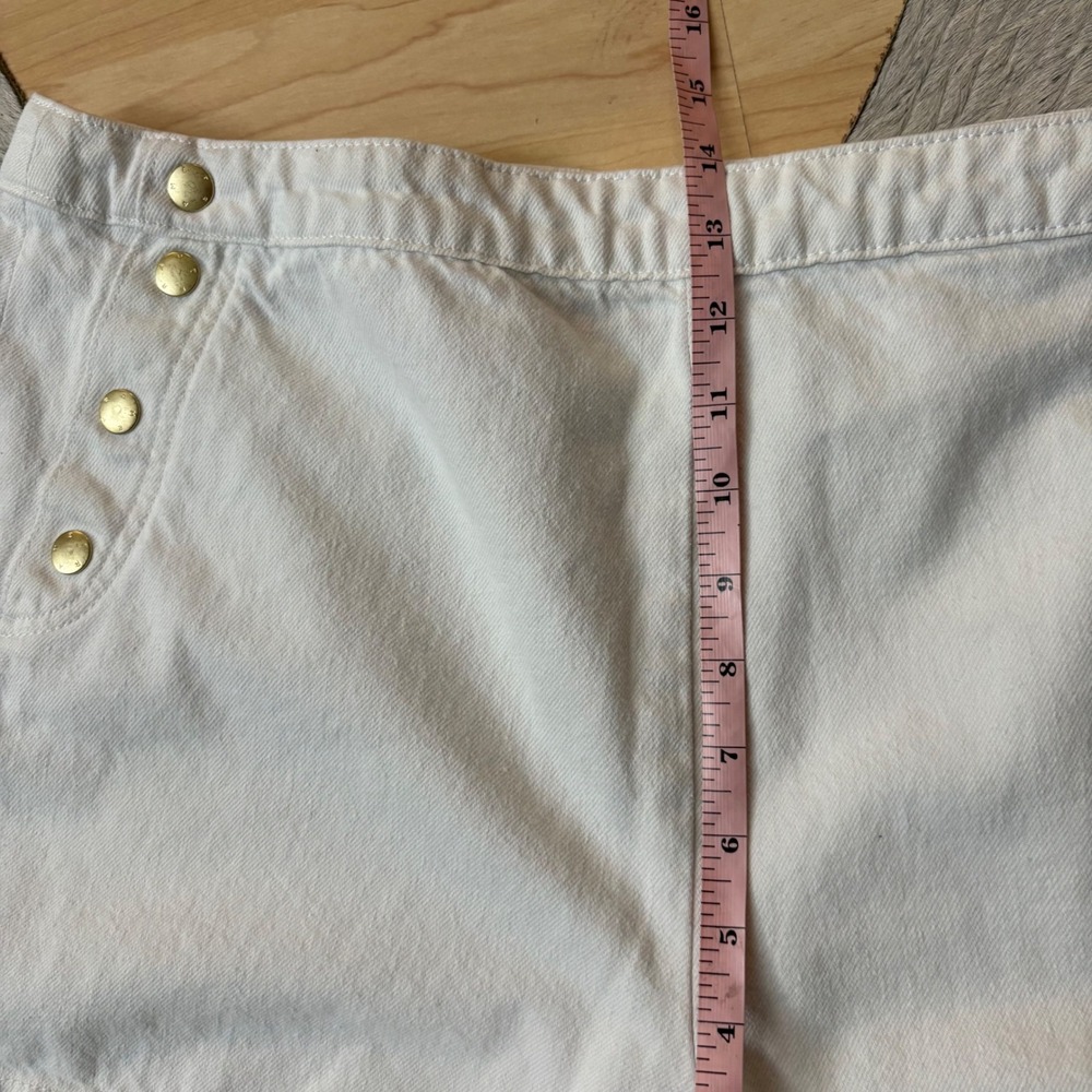 FRAME White The Sailor Snap High-Rise Denim Shorts Size 32‎ - Picture 10 of 11